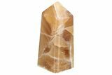 Polished, Banded Honey Calcite Obelisk #217047-1
